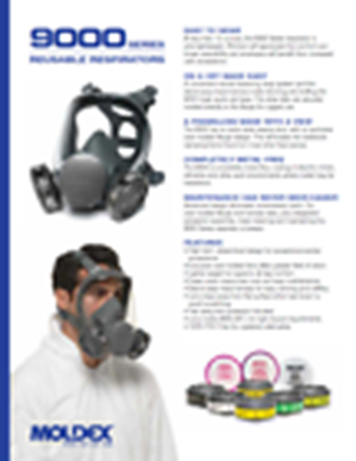 Moldex 9001 Series Full Face Mask Air Respirator Size Small, Ultra-Lightweight