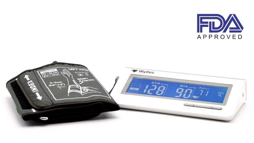 Wyltec W04-0200sSIL Blood Pressure Monitor Cuff/LCD Blue Backlight Display FDA A