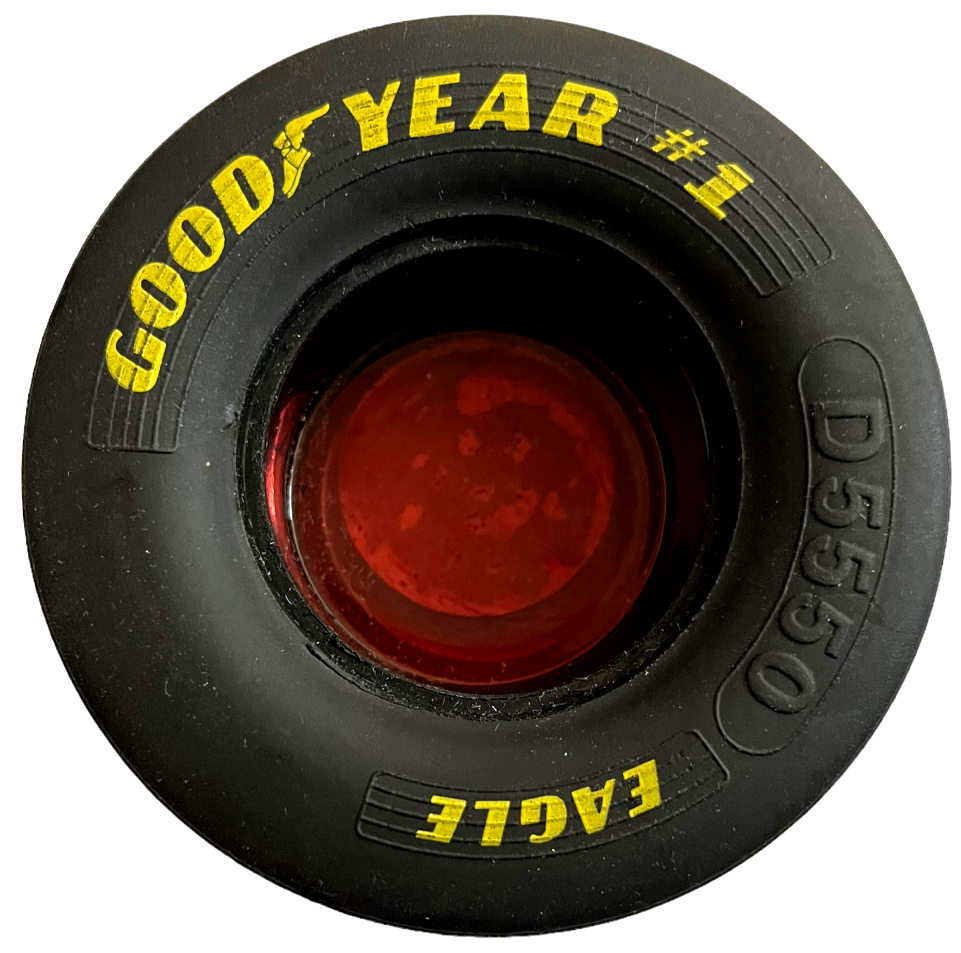 GOODYEAR EAGLE Rubber Tire Nascar Racing Glass Insert Ashtray