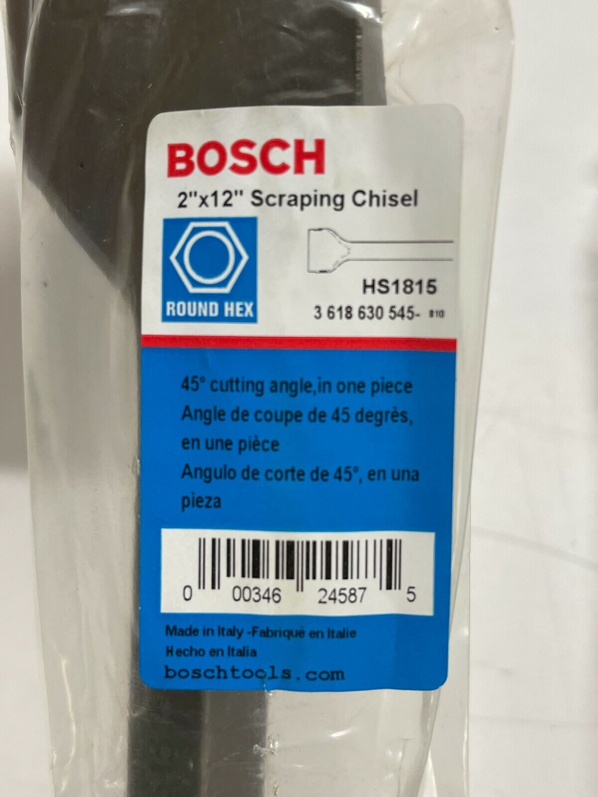 Bosch HS1815 2" X 12" Spline Drive Hammer Steel Scraping Chisel Italy