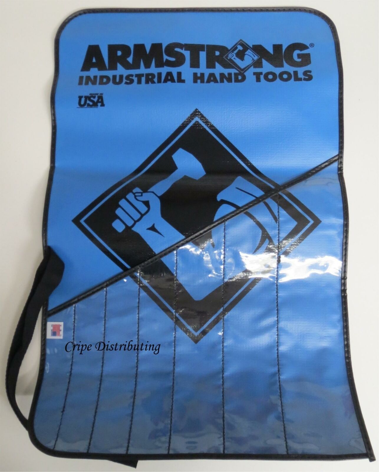Armstrong 29-428 21" x 13-1/4" 7 Pocket Vinyl Tool Roll Pouch (No Tools) USA