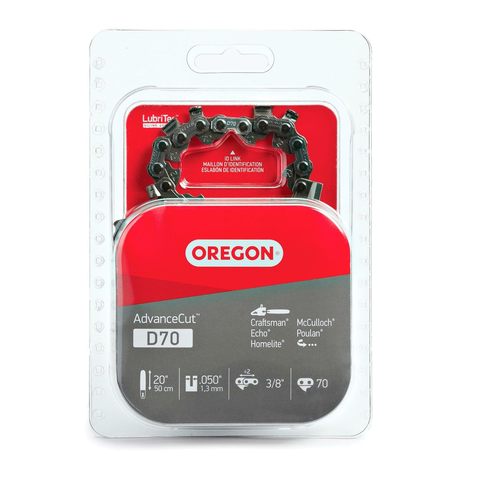 Oregon D70 AdvanceCut Saw Chain, 3/8" Pitch, .050" Gauge, 70 Drive Links