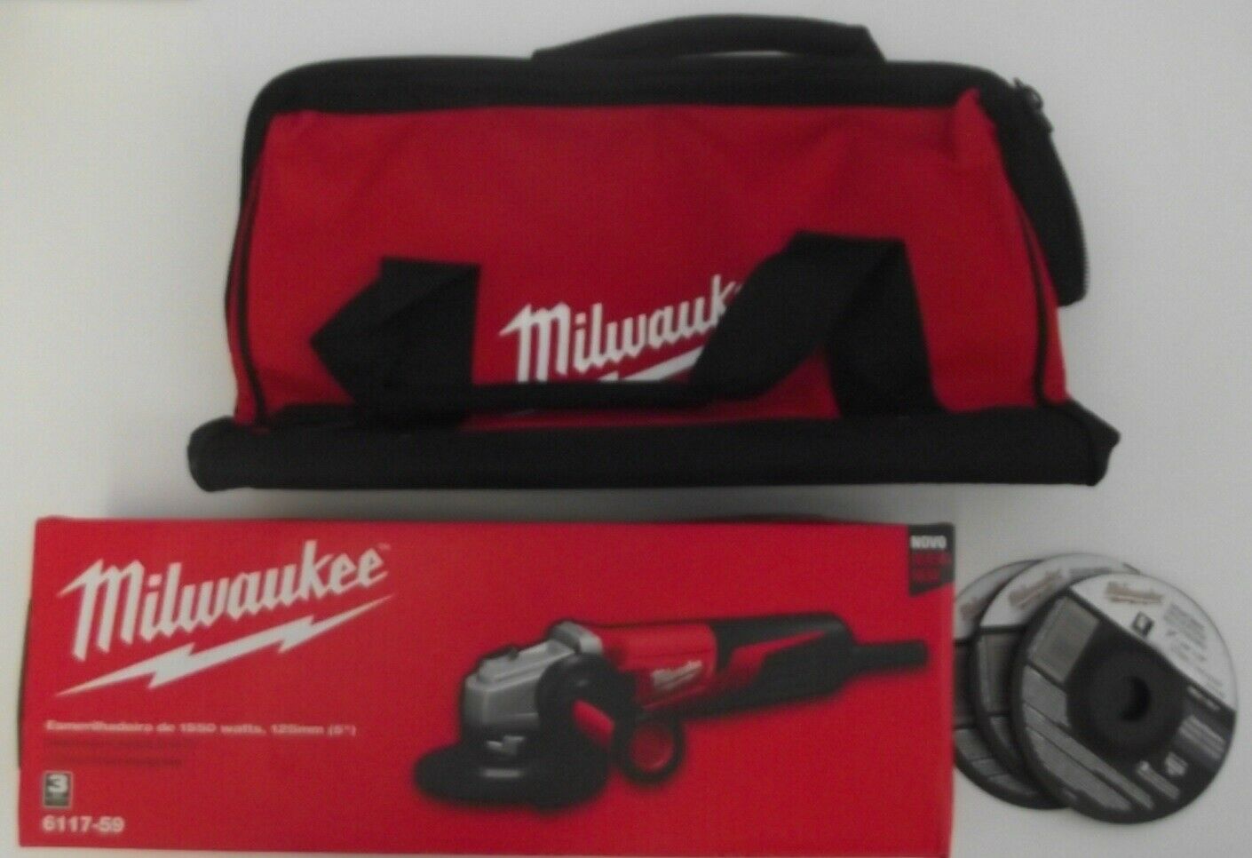 Milwaukee 6117-59P 5" 1500 Watt Angle Grinder With Bag & 3 Discs 220V