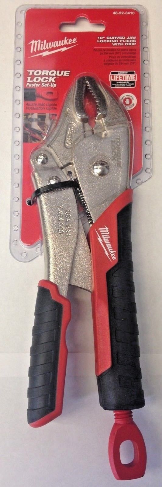 Milwaukee 48-22-3410 10" Torque Lock Curved Jaw Locking Pliers with Durable Grip