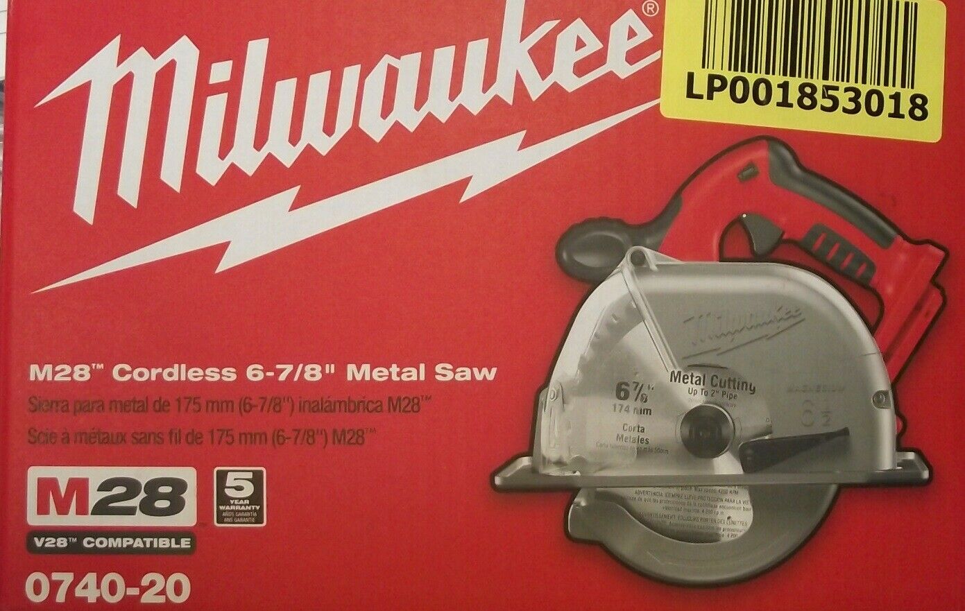 MILWAUKEE 0740-20 M28 Cordless Circular Metal Saw 6-7/8" Bare Tool