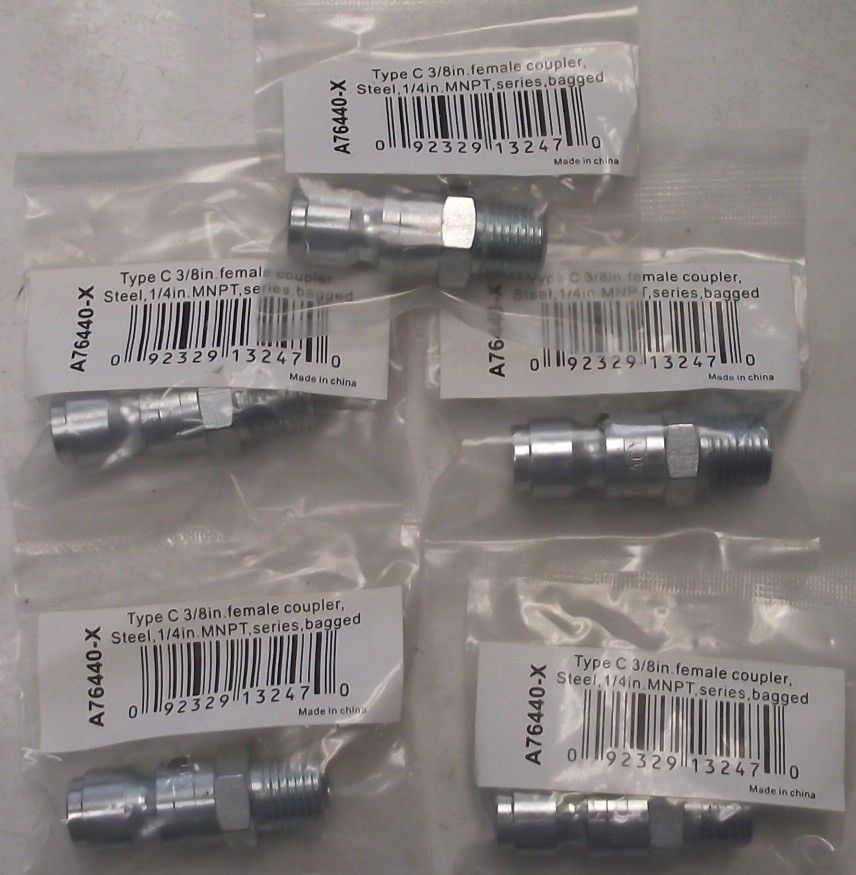 Legacy A76440-X Type C 3/8" Female Coupler Steel 1/4" MNPT 5pcs.