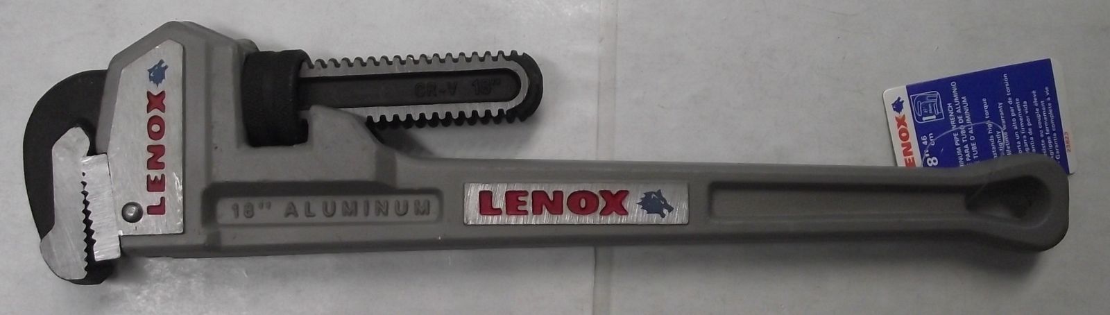 Lenox 23823 Aluminum 18" Straight Pipe Wrench 2-1/2" Jaw Capacity