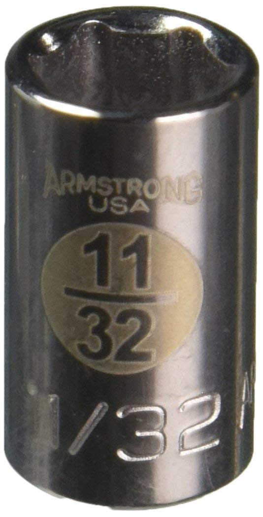 Armstrong 10-011 1/4" Drive 11/32" 6 Point Standard Socket USA