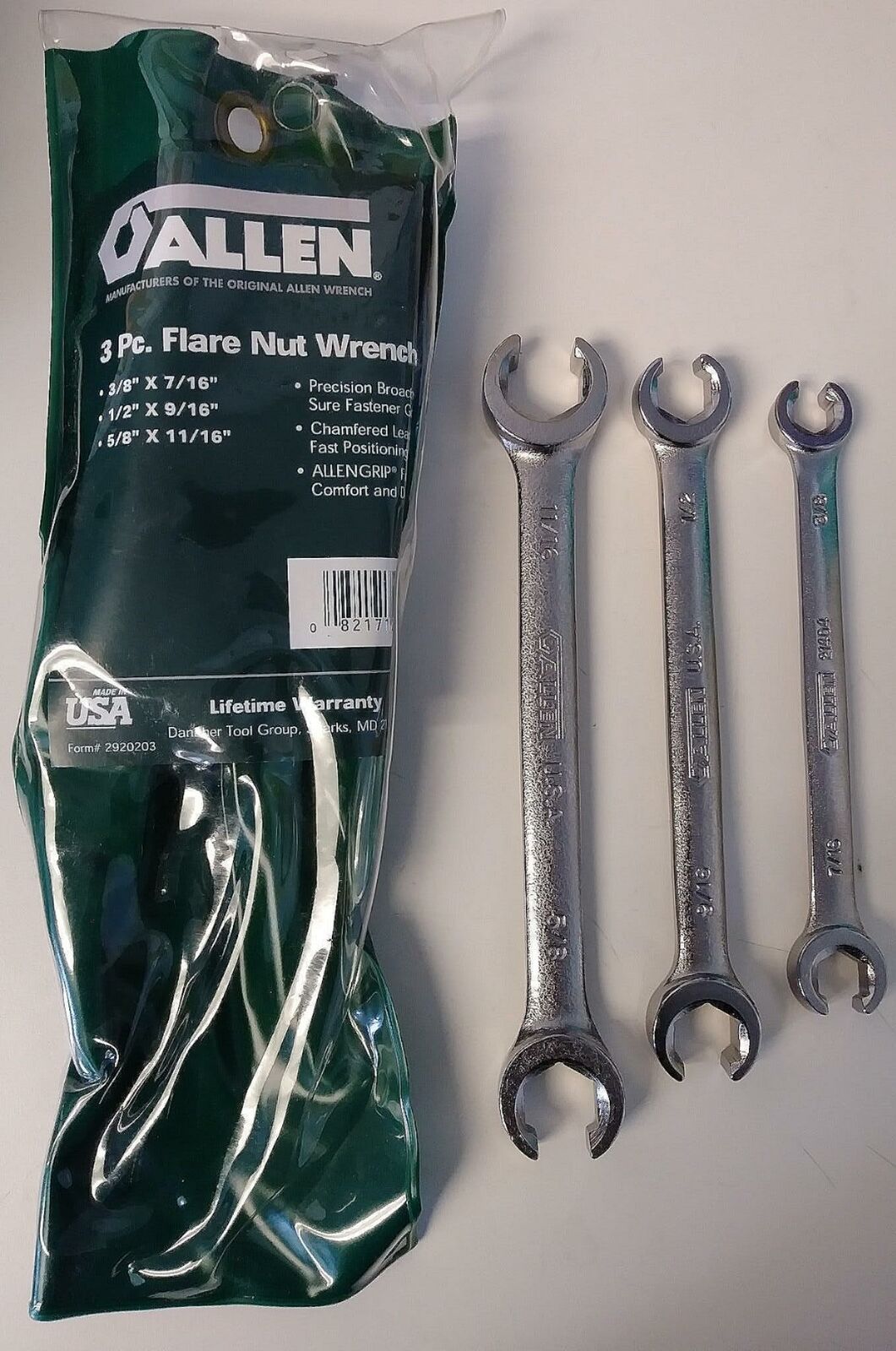 Allen 29202 3 Piece Flare Nut Wrench Set USA