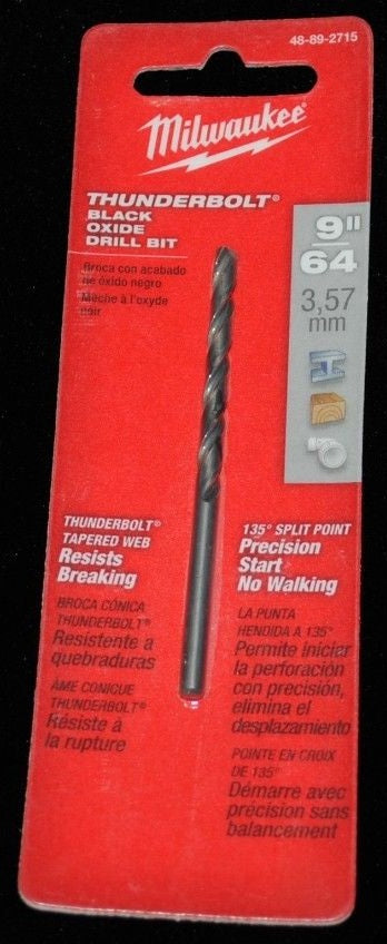 Milwaukee 48-89-2715 9/64" Thunderbolt® Black Oxide Drill Bit (Milwaukee Bin)