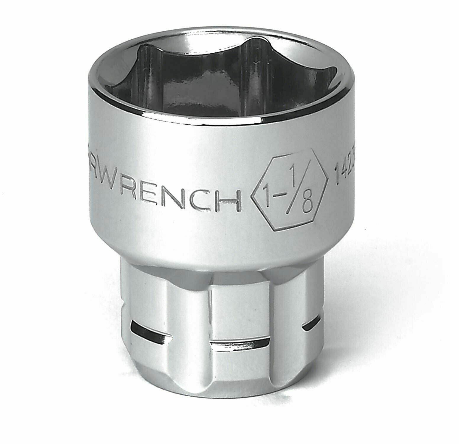 Gearwrench 142360GR 1/2" Drive Pass Thru 6 Point Standard SAE Socket 1-1/8"