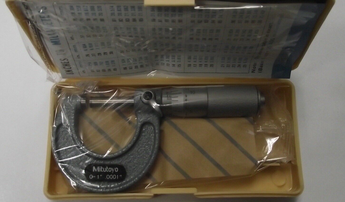 Mitutoyo 103-135 Micrometer 0-1" .0001" w/ Case And Instructions USA