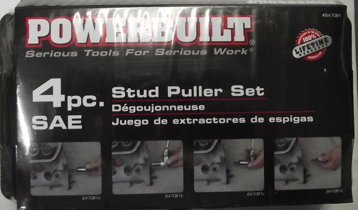 Powerbuilt 647081 4 Piece SAE Stud Puller Set