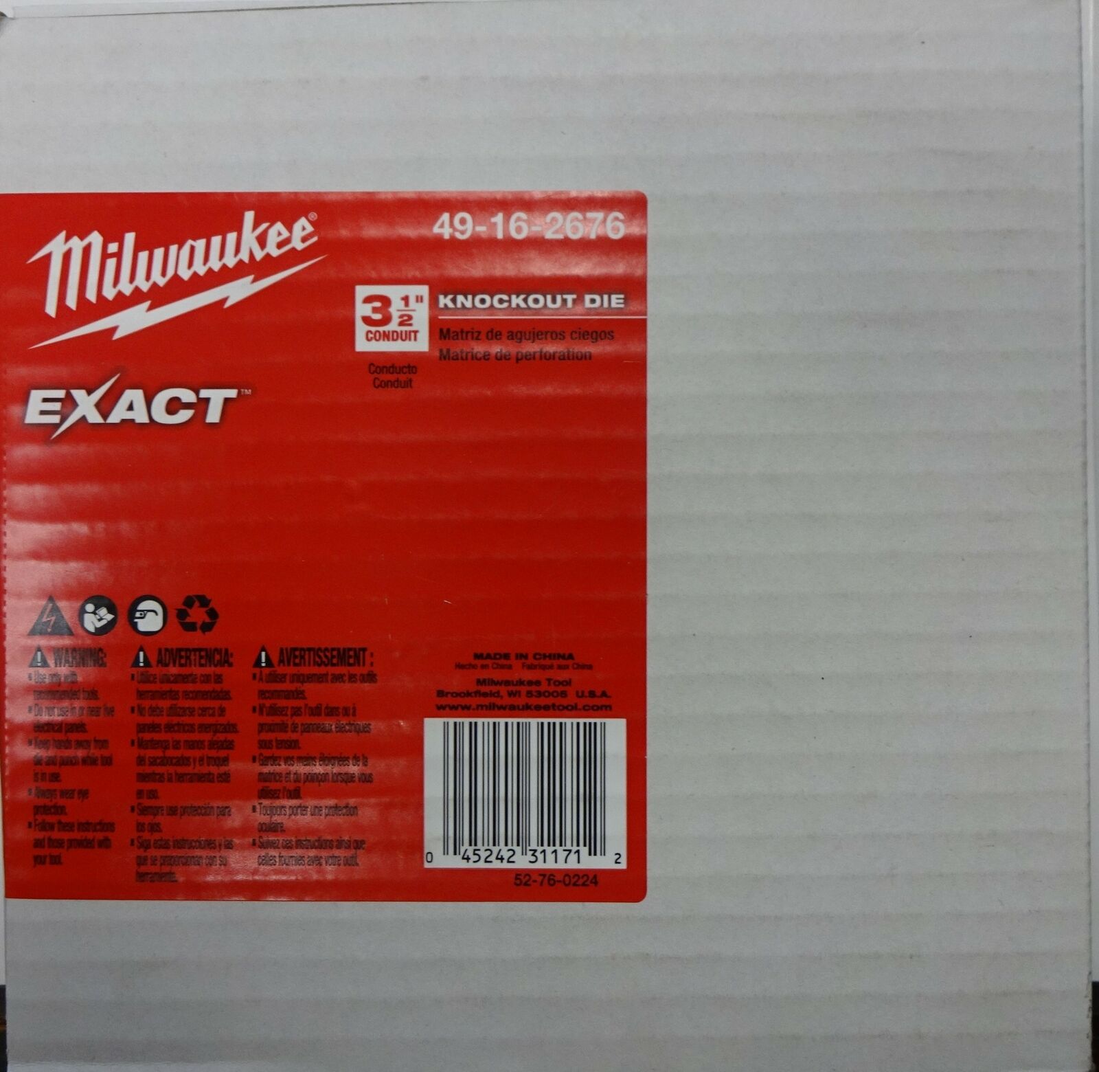 Milwaukee 49-16-2676 3-1/2" Conduit Knockout Die