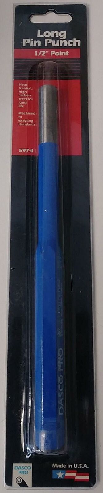 Dasco Pro 597-0 1/2" Point High Carbon Steel Long Pin Punch USA