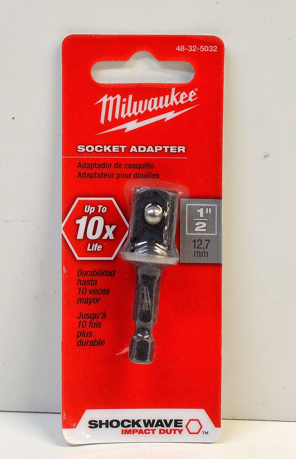 Milwaukee 48-32-5032 1/4" x 1/2" Steel Square Socket Adapter (Milwaukee Bin)
