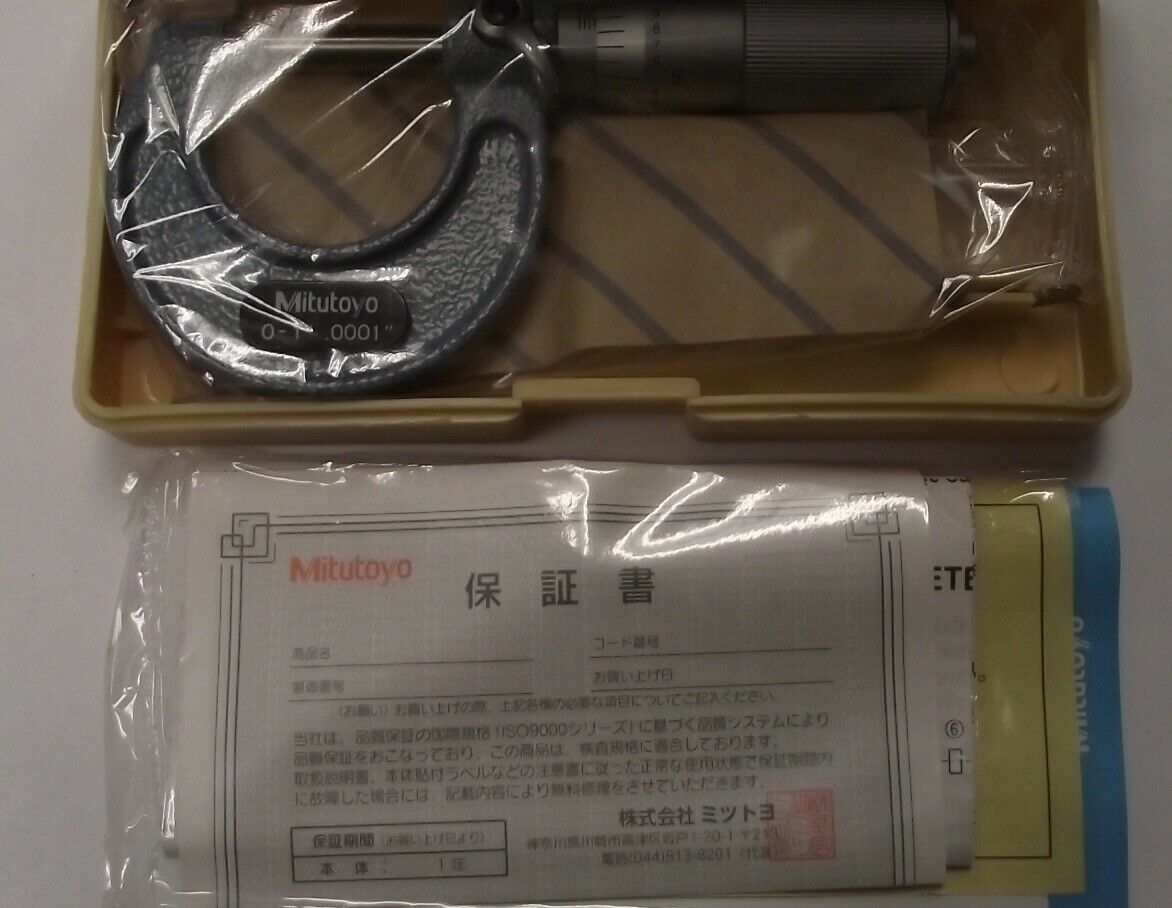 Mitutoyo 103-135 Micrometer 0-1" .0001" w/ Case And Instructions USA