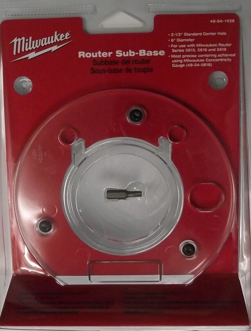 Milwaukee 49-54-1028 6 in. Diameter 2-1/2 in. Center Hole Router Sub-Base