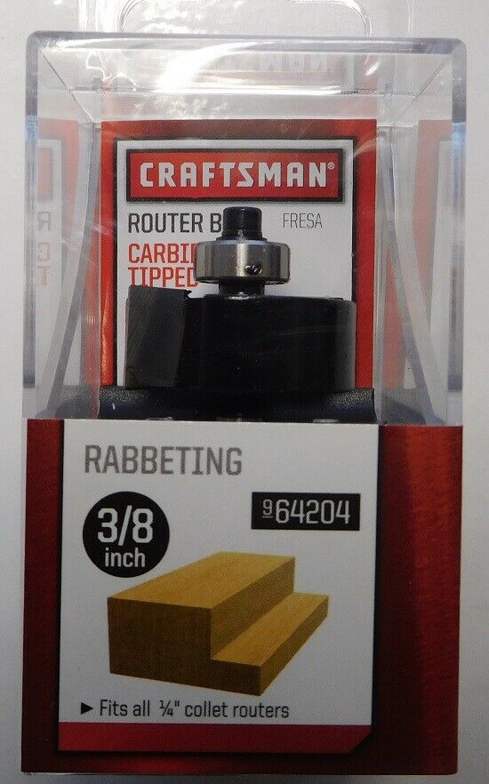 Craftsman 64204 3/8" Rabbeting Router Bit 1/4" Shank