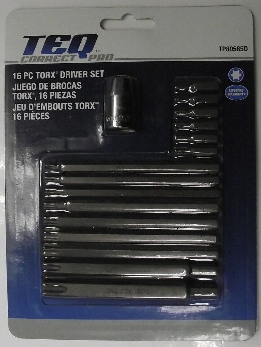 TEQ Correct Professional TP80585d 16-Piece TORX Driver Set