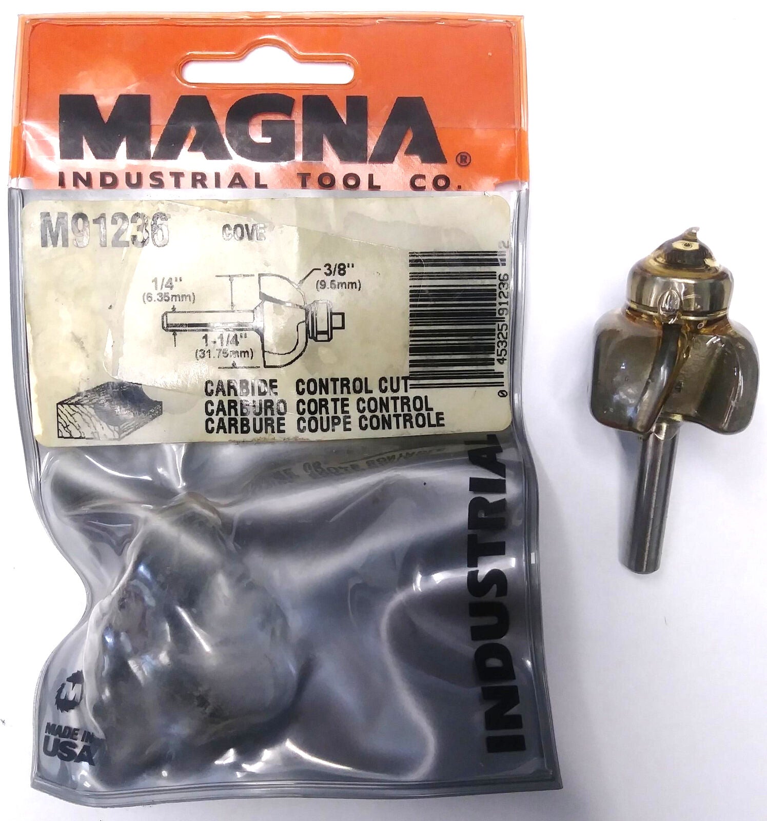 Magna M91236 3/8" x 1-1/4" Cove Router Bit 1/4" Shank USA