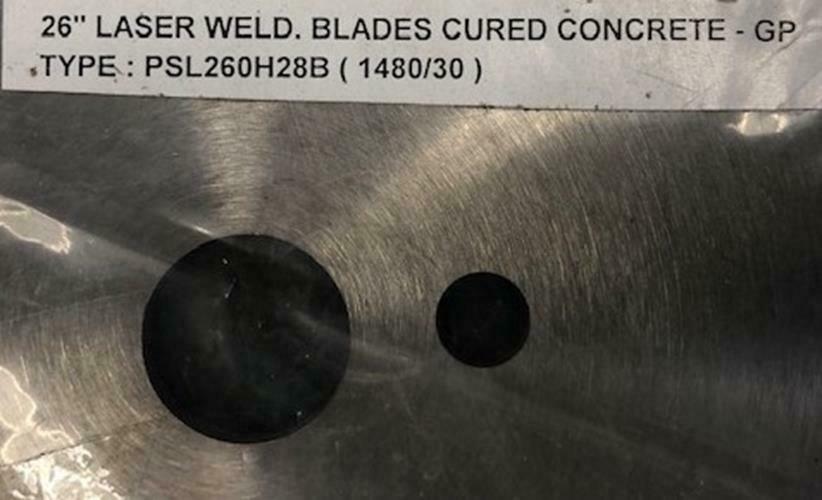 Diamond Construction PSL260H28b 26" Laser Weld Blades Cured Concrete GP
