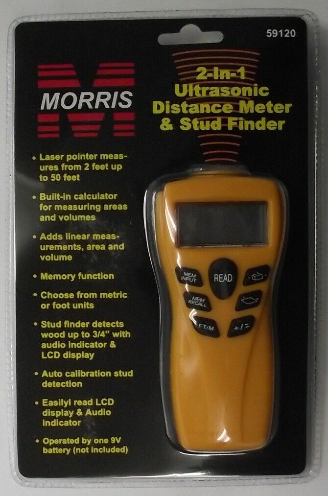 Morris 59120 Ultrasonic Distance Meter And Wood Stud Finder