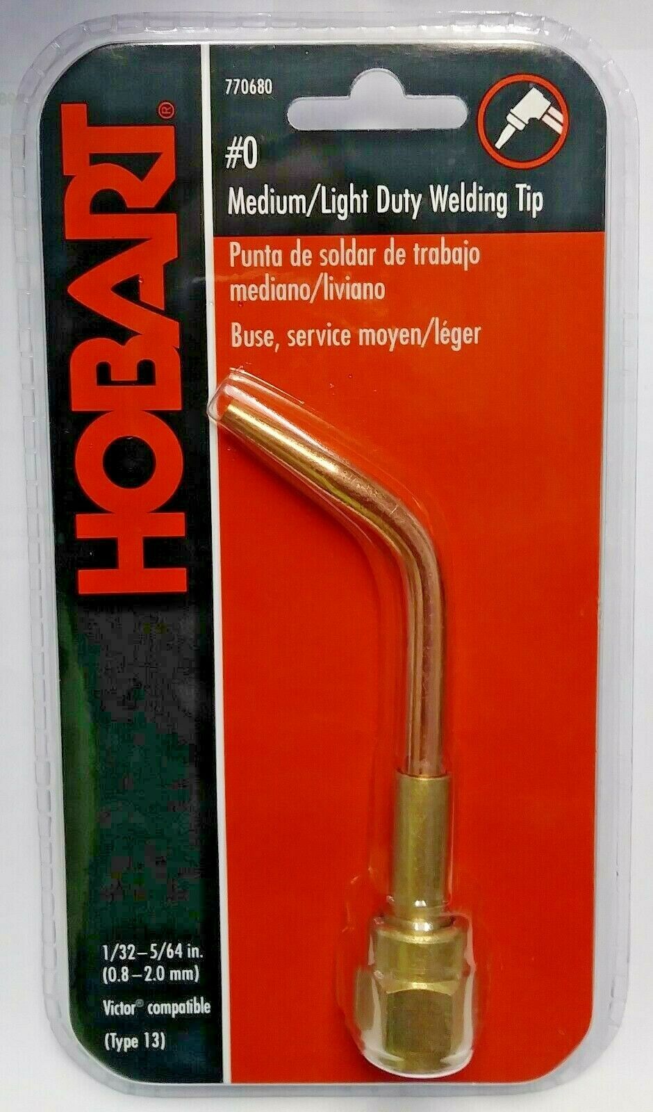 Hobart 770680 Medium / Light Duty Welding Tip 1/32-5/64" Victor Compatible