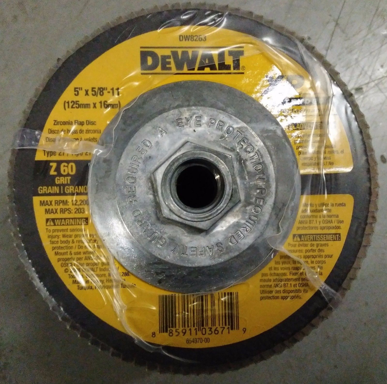 DEWALT DW8263 5" x 5/8"-11 60-Grit Extended Performance Flap Disc (5-pack)