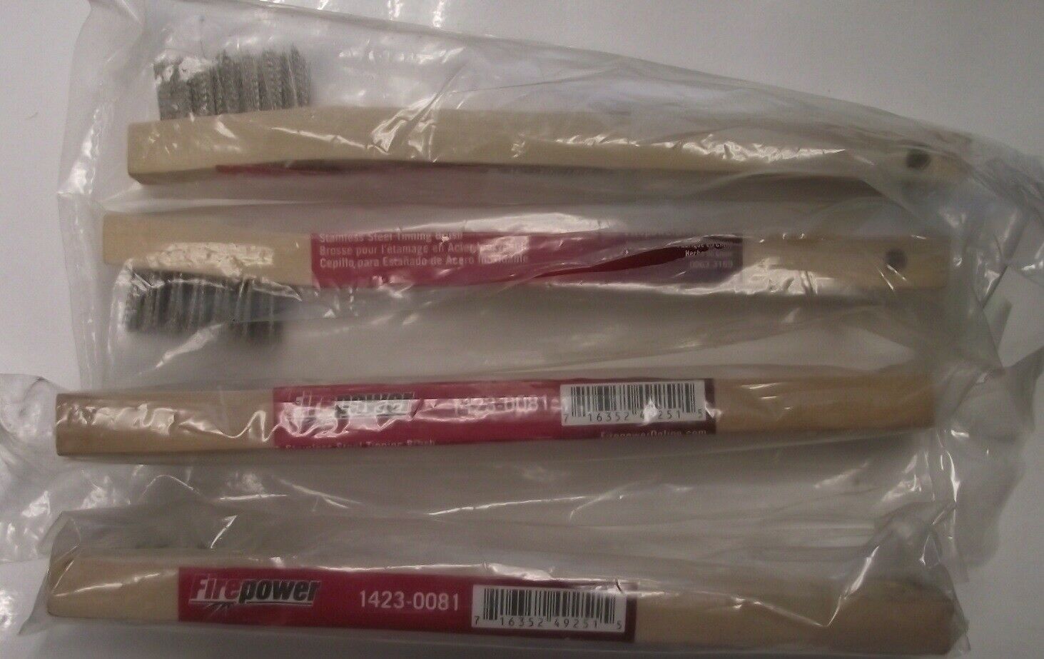 Firepower 1423-0081 Stainless Steel Tinning Brush 4pcs.