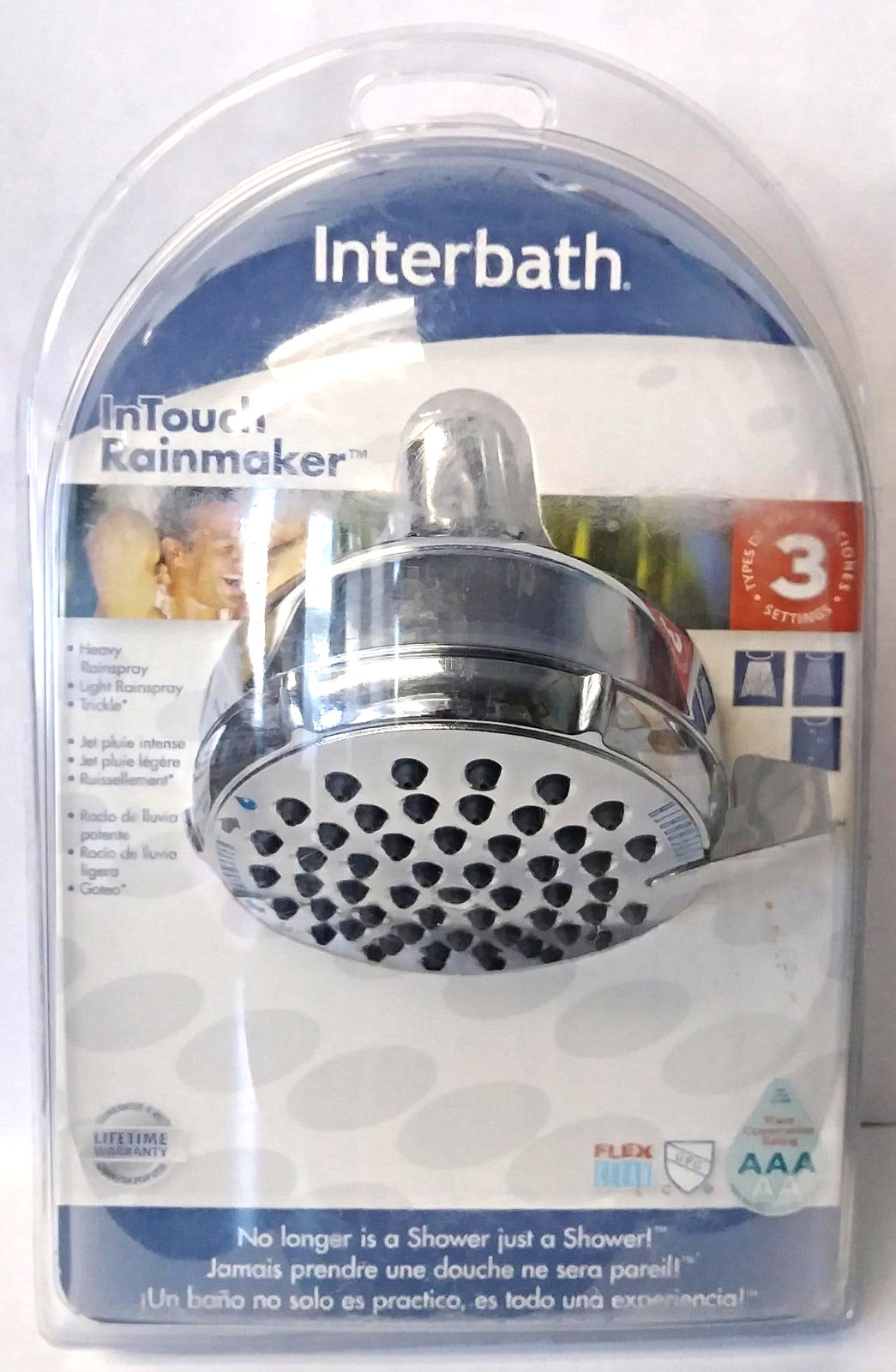 Interbath B1000CH InTouch Rainmaker 3 Settings Shower Head