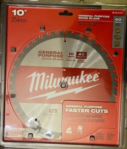 Milwaukee 48-40-4174 10" 40 Tooth General Purpose Wood Saw Blade