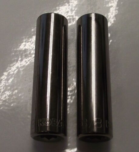 Kobalt 22762 1/4" Drive 3/8" Deep Socket 6pt. 2pcs. USA