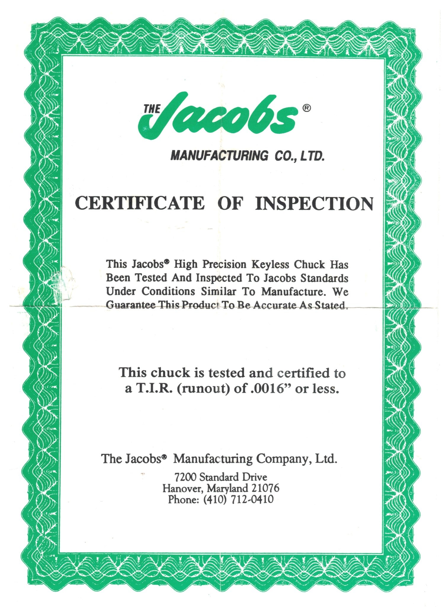 Jacobs 30545 JKB 160-50L High Precision Keyless Chuck 3.0-16.0mm