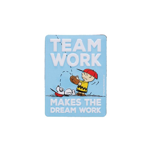 Peanuts Charlie Brown And Snoopy 90161549 Teamwork Makes The Dream Work Embossed Magnet