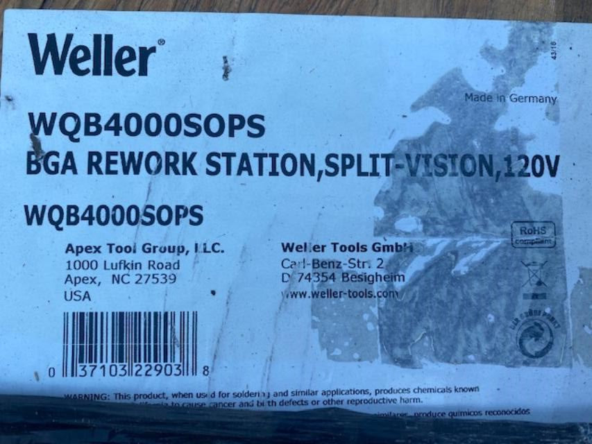 Weller WQB4000SOPS BGA/SMT Rework System Spit Vision 120 V GERMANY