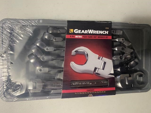 Gearwrench 81911d 6 Pc. Flex Head Flare Nut Metric Wrench Set