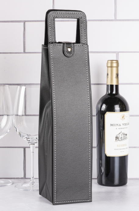 Clipper 199 Wine Bottle Carrying Bag Portable Tote Bag Faux Leather Packaging