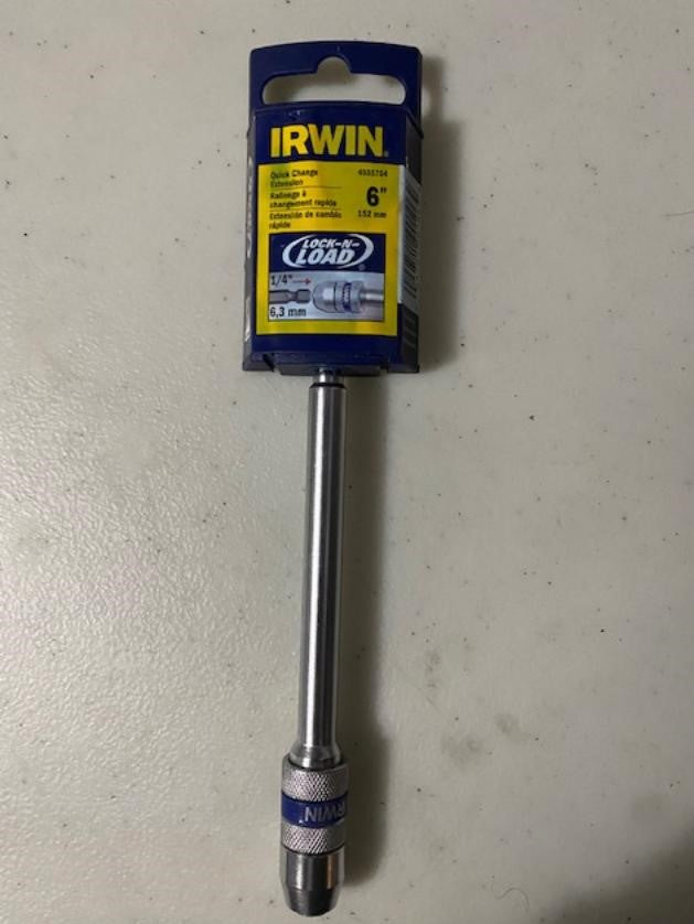 IRWIN 4935704 Bit Extension 6 Inch Quick Change 1/4 Inch Holder Chrome