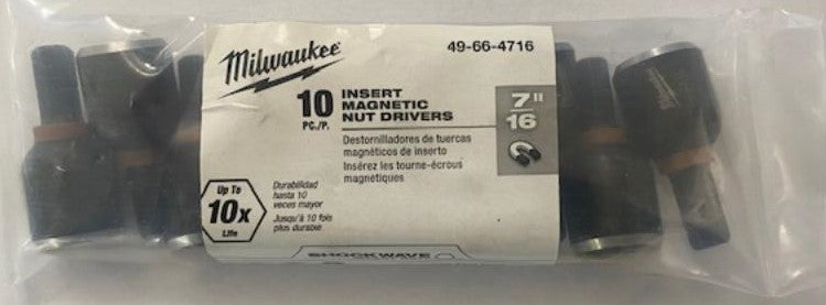 Milwaukee 49-66-4716 SHOCKWAVE 7/16 in. Insert Nut Driver Set (10 Pk)