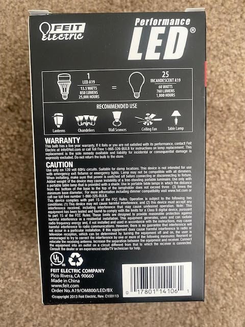 Feit Electric A19/OM800/LED A19 LED Omni Directional Bulb