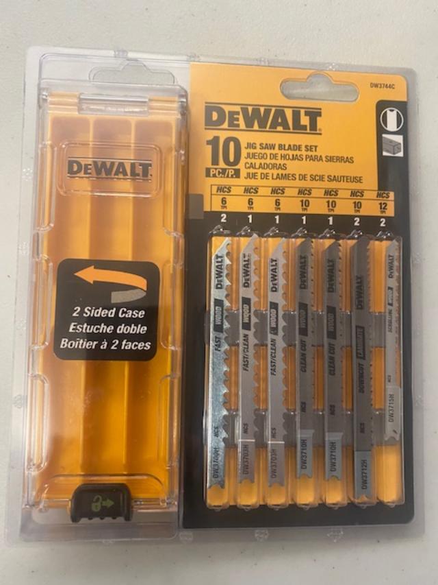 Dewalt DW3744C Jig Saw Blade Set with case (U shank), 10 Pieces