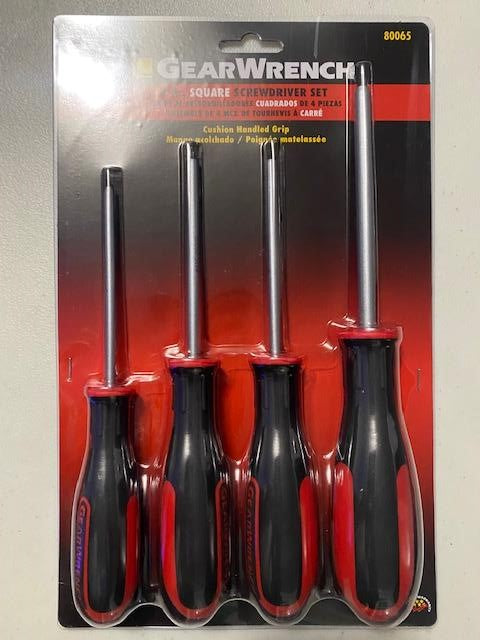 GEARWRENCH 80065 4 Pc. Square Dual Material Screwdriver Set