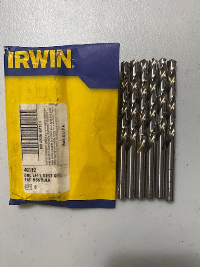 Irwin 40112 Drill Bits Letter L Strt Shk 118' Hss Bulk (6 Pack) USA
