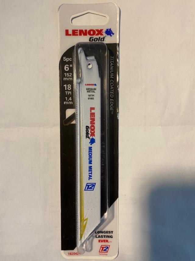 Lenox 1920424 618G 6-Inch 18TPI Bi-Metal Reciprocating Saw Blades Pack of 5 USA