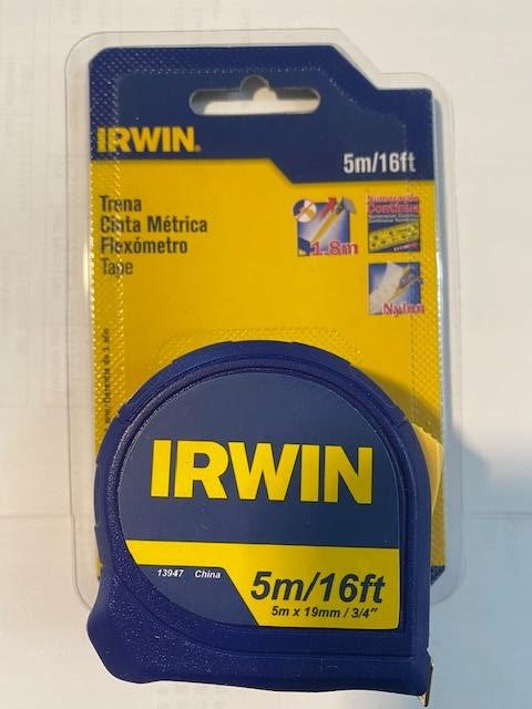 Irwin 13947 5m/16ft Metric Standard Retractable Locking Tape Measure