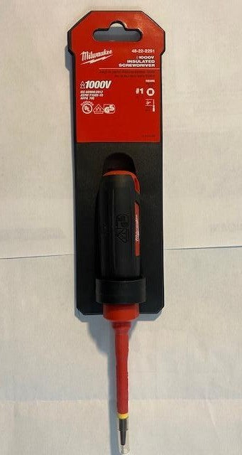 Milwaukee 48-22-2251 #1 Square - 3" 1000V Insulated Screwdriver