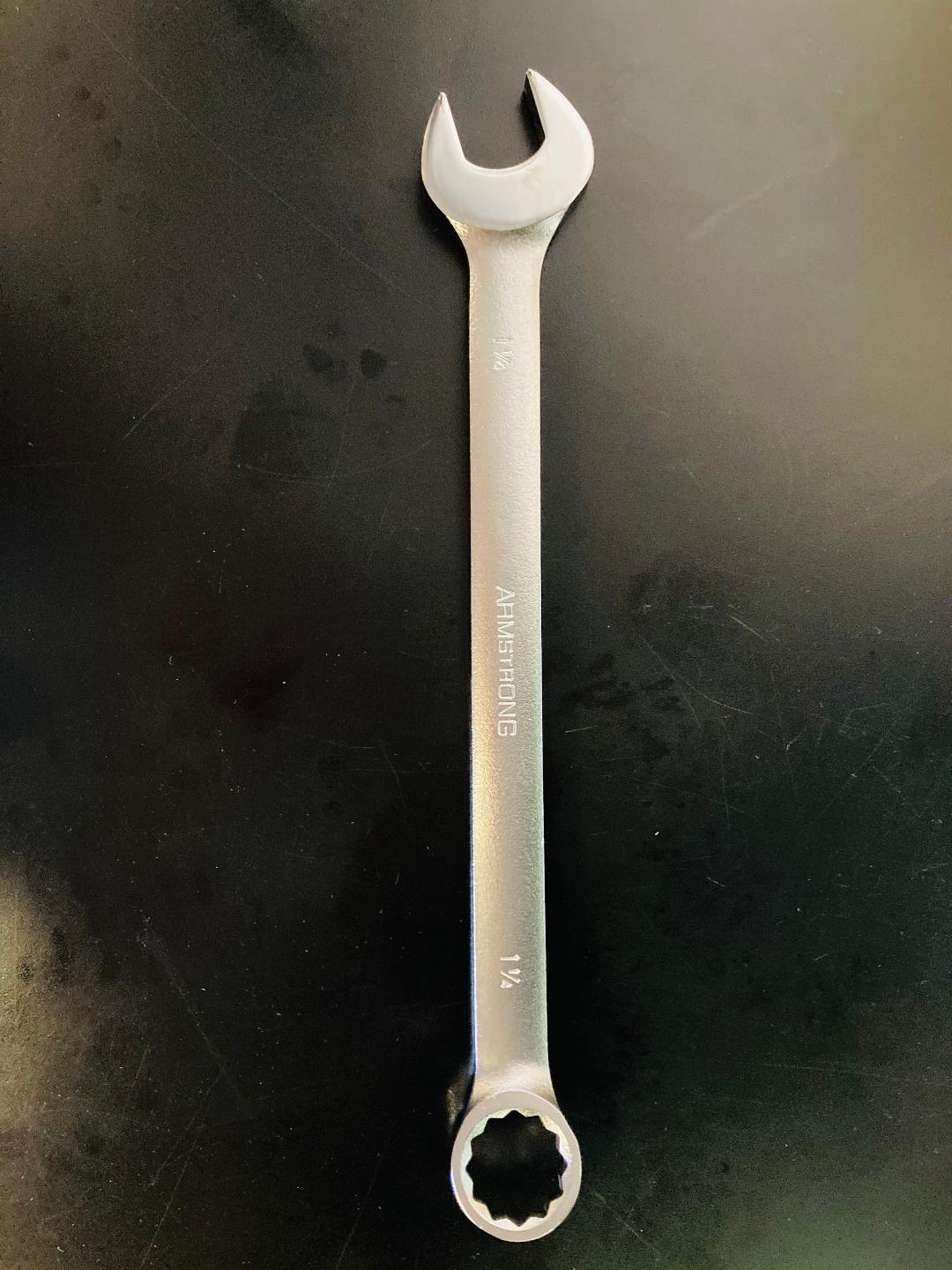 Armstrong 25-490 1-1/4" Satin Chrome Long Pattern Combination Wrench 12 Point USA