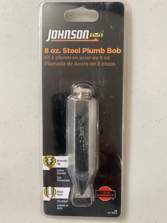 Johnson 08 Steel Plumb Bob Marking Tools Layout Tools 8 oz.