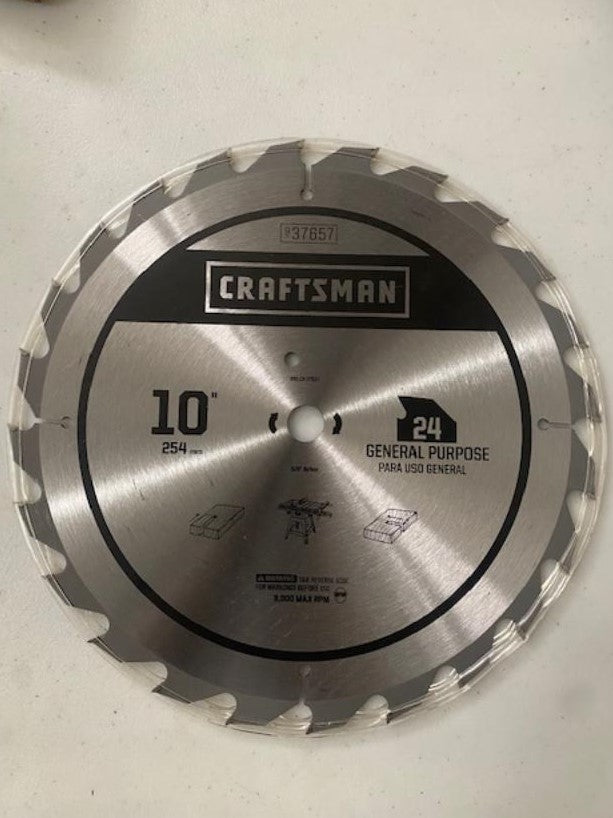 Craftsman 37657 10" x 24 Tooth Carbide Tooth Circular Saw Blade